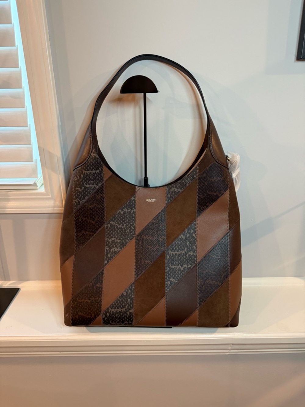 NWT Coach Brown Patchwork Hobo Bag plus dustbag